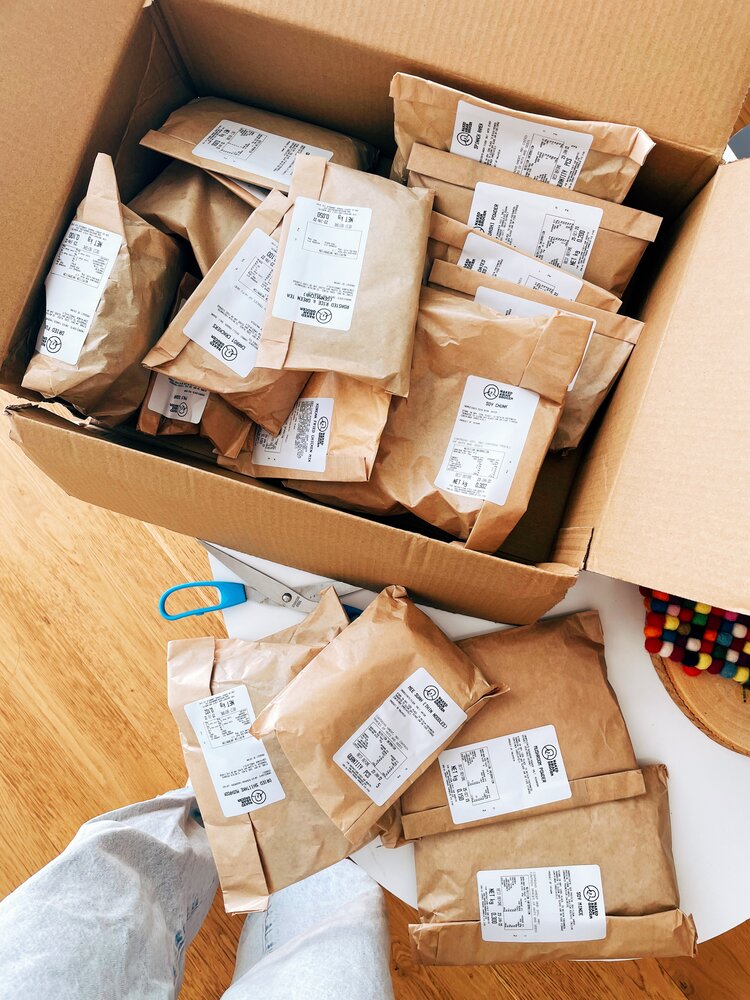How ingredients arrive from Naked Asian Grocer - paper packaging. So awesome!!